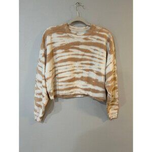 NWT American Eagle Soft Tie Dye Crewneck Pullover White Pink Sweater Size Medium